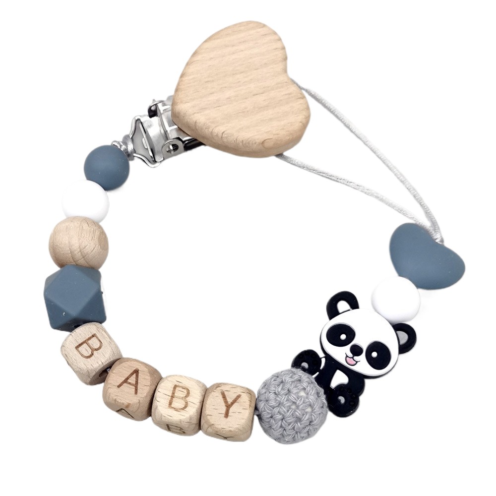 Baby Products Name - Wooden Personalized Baby Pacifier Chain Cute