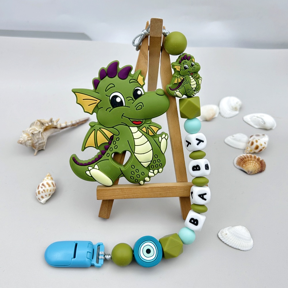 Baby Pacifier Clip - Custom English Russian Silicone Letter Name