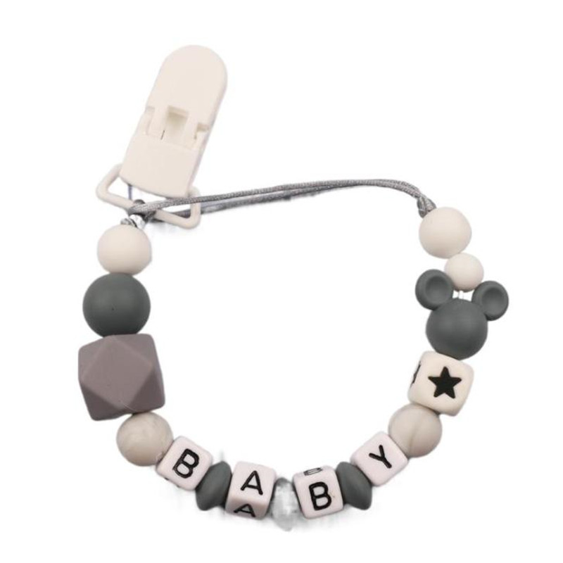 Baby Pacifier Clip - Baby Personalized Name Silicone Pacifier Clip