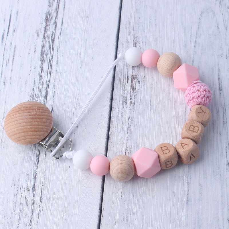 Baby Pacifier Clip with Wooden - đánh giá và giá Baby Pacifier Clip