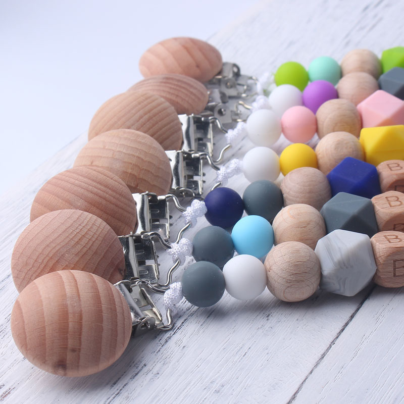 Baby Pacifier Clip with Wooden - đánh giá và giá Baby Pacifier Clip
