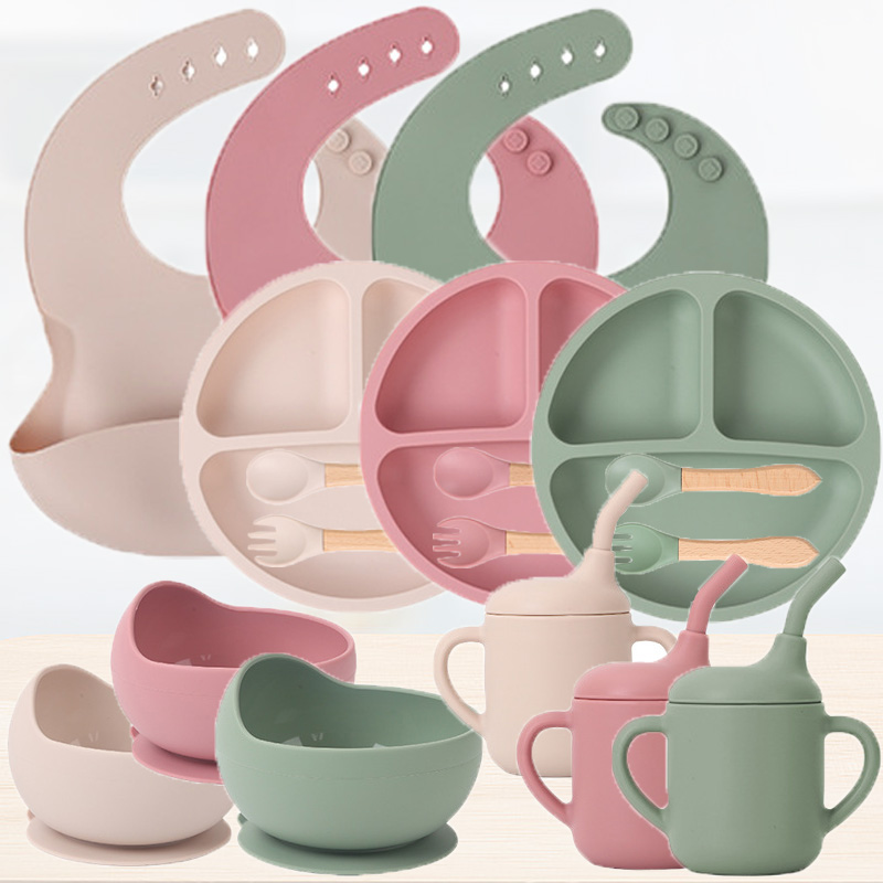 Children's silicone tableware  - đánh giá và giá Baby Products Kit
