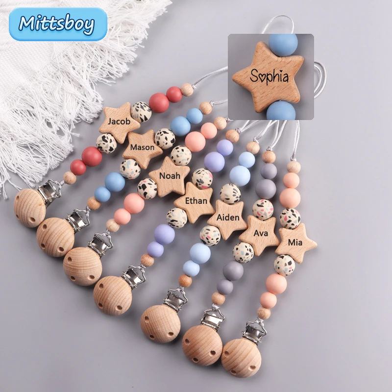 NEW Custom Name Wooden Persona - đánh giá và giá Baby Pacifier Clip